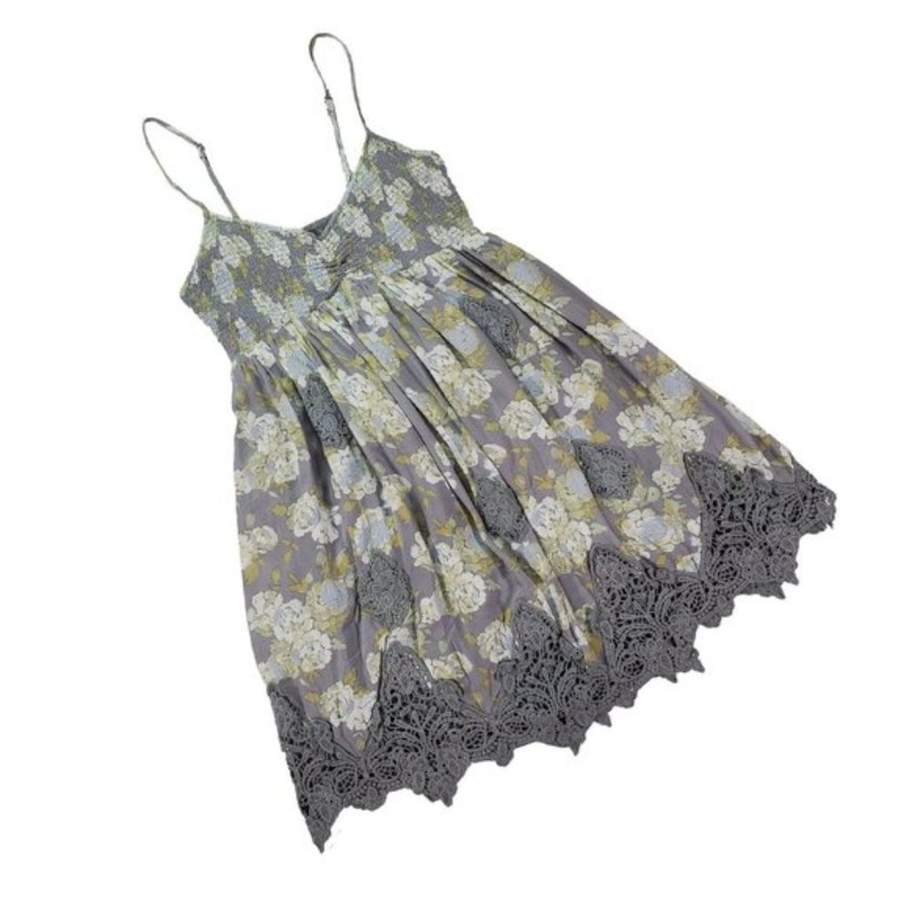Free People Floral & Lace Spaghetti Strap Dress Size XS